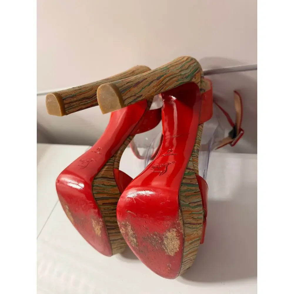 Christian Louboutin Red Patent Platform Heels